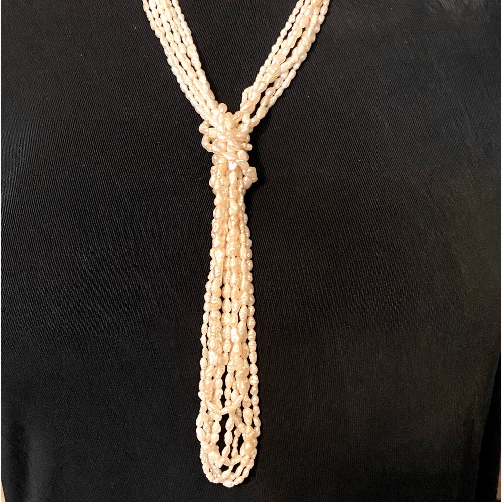 Ivory White Rice Pearls! 6 Long Strands, Genuine 5 25”, 1 36” Perfect Condition! - Picture 5 of 11